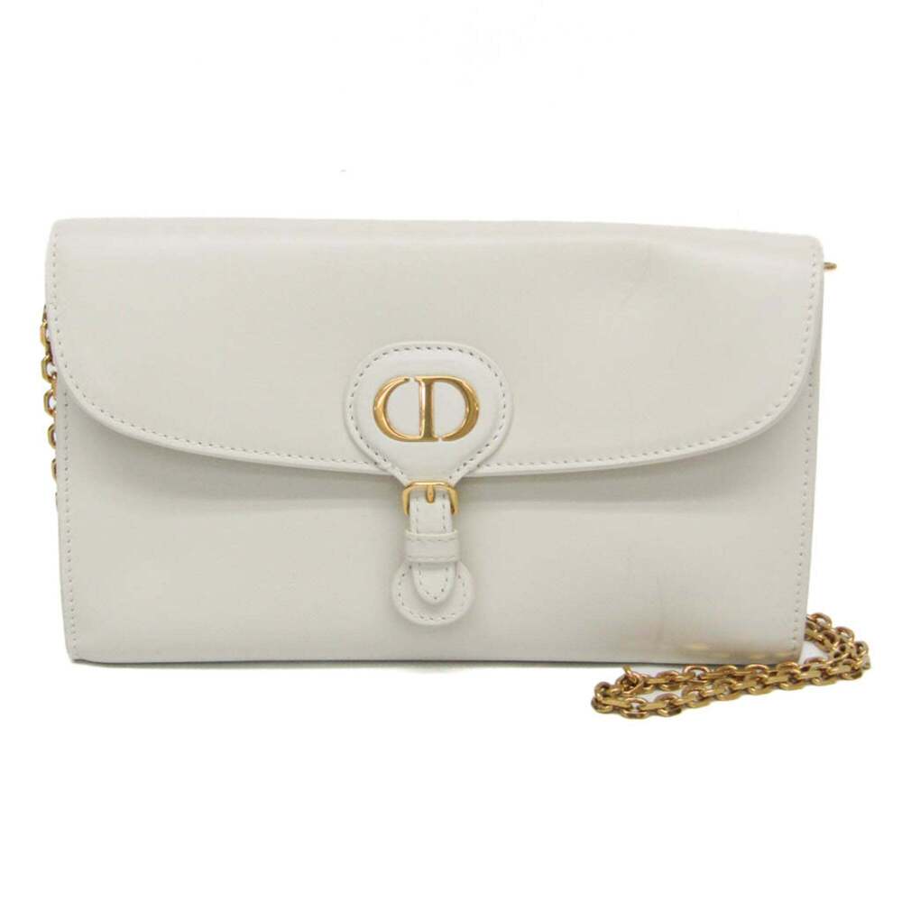CHRISTIAN DIOR White Leather Shoulder Bag - Picture 1 of 16
